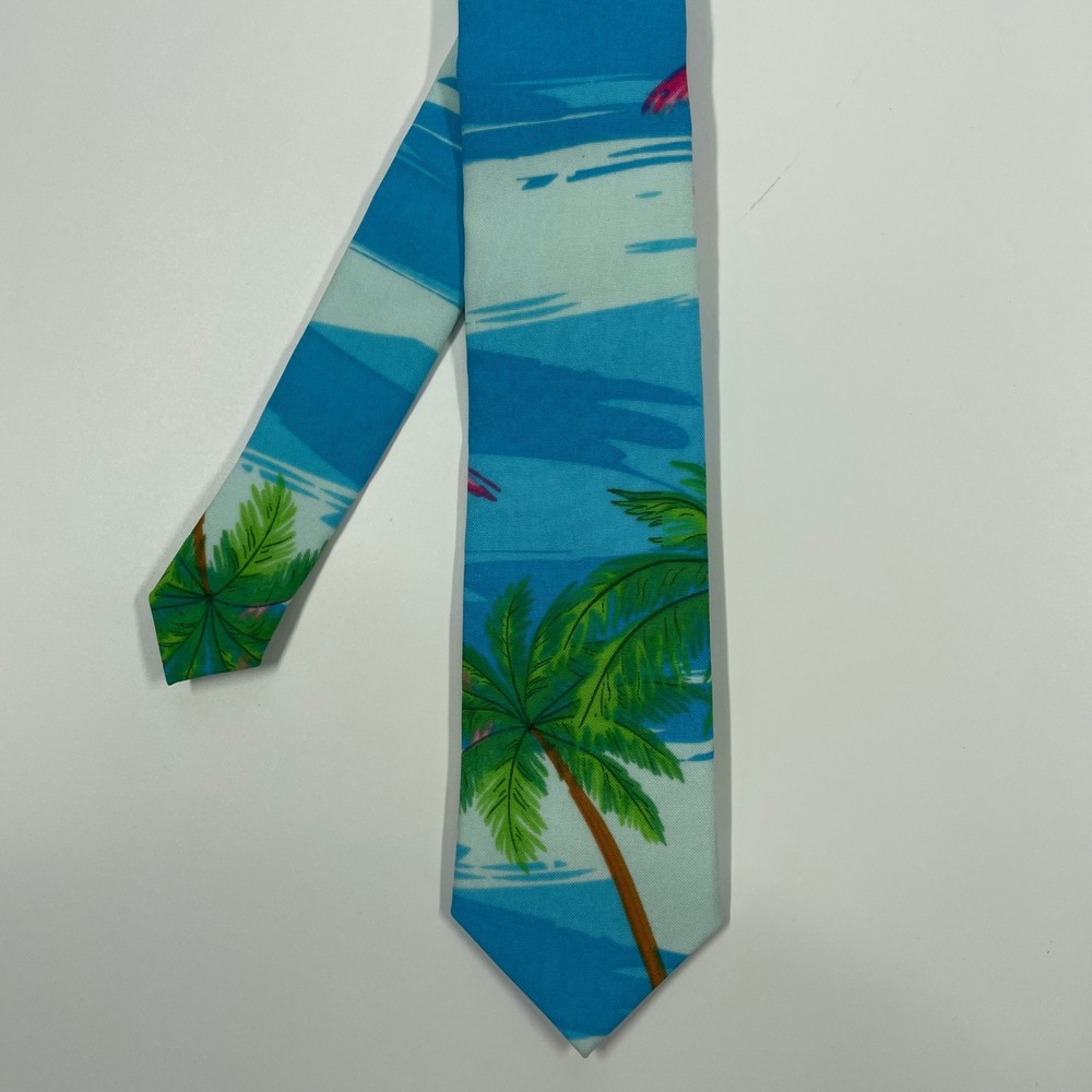 OppoSuits Blue Flamingo Palm Tree Tropical Novelty Necktie Mens OS